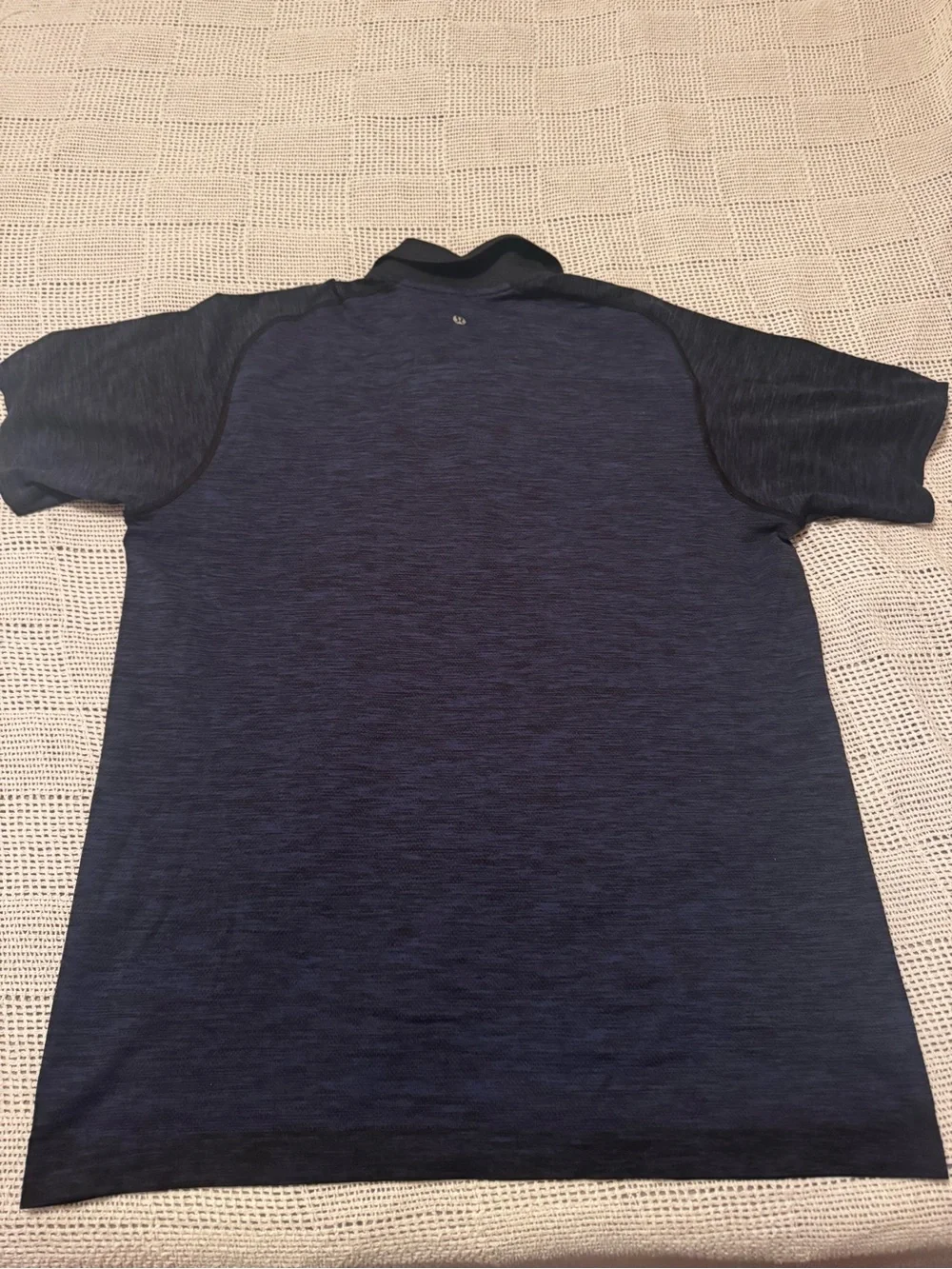 lululemon athletica Navy and Black Women’s Polo.  Blue/black heather.